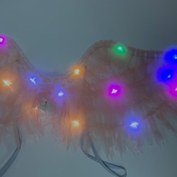 Skrzydełka Pudrowy róż Magiczne Delikatne LED Tiul 56x17cm