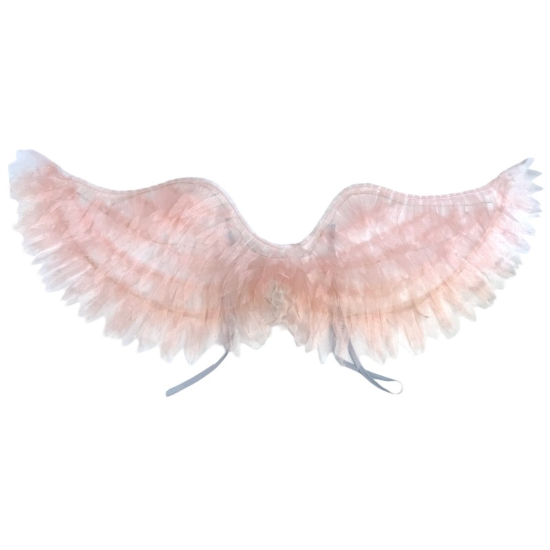 Skrzydełka Pudrowy róż Magiczne Delikatne LED Tiul 56x17cm