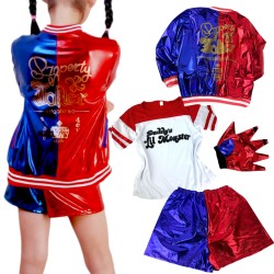 Strój Harley Quinn Joker dla Dzieci Kostium Cosplay z Kurtką