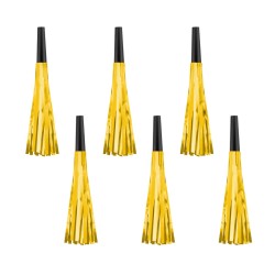 Trąbki imprezowe złote 6szt.