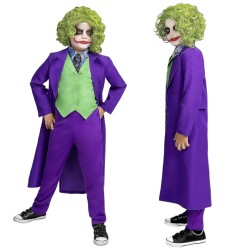 Kostium Joker dla Dzieci Strój Zestaw z peruką