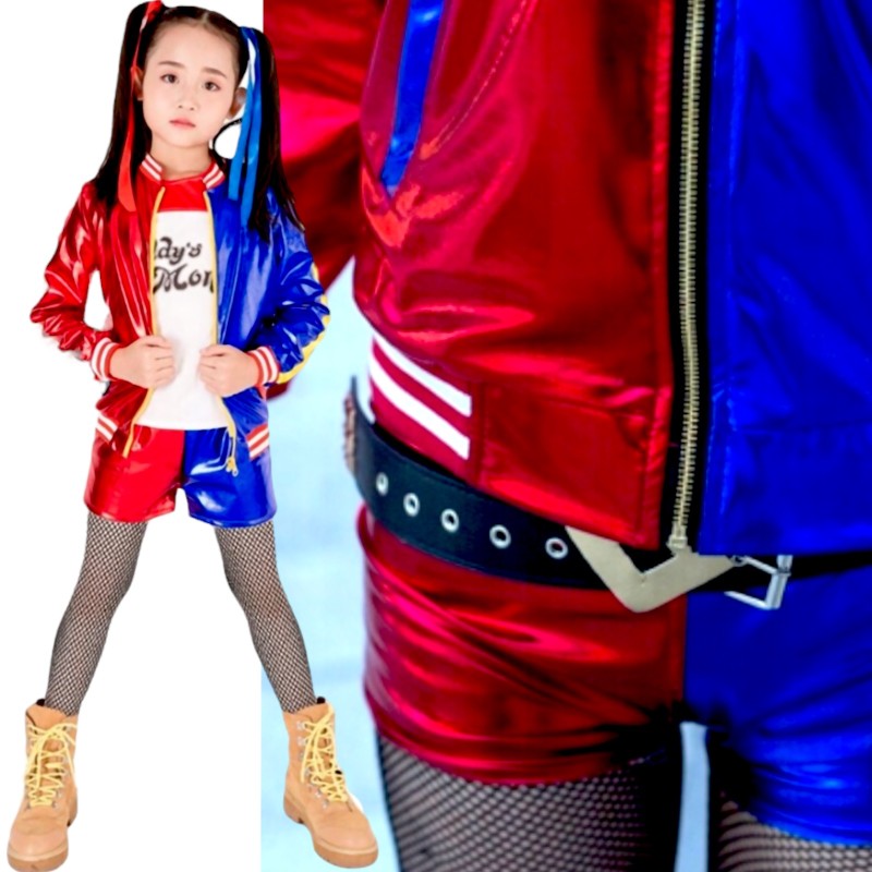 Zestaw Cosplay Harley Quinn dla Dzieci z Peruką
