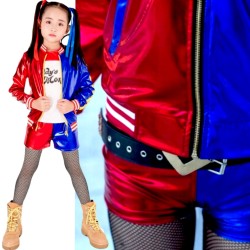 Strój Harley Quinn Joker dla Dzieci Kostium Cosplay z Kurtką