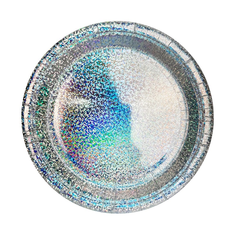 Zestaw talerzyki Kubeczki jednorazowe papierowe HOLO 12szt