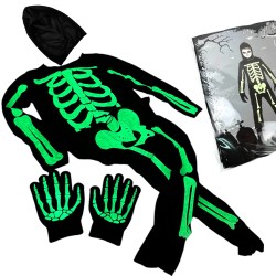 Kostium FLUO świecącego w ciemności szkieletu Strój kościotrup