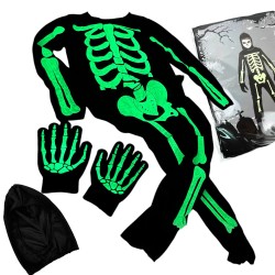 Kostium FLUO świecącego w ciemności szkieletu Strój kościotrup