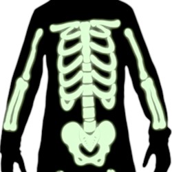 Kostium FLUO świecącego w ciemności szkieletu Strój kościotrup