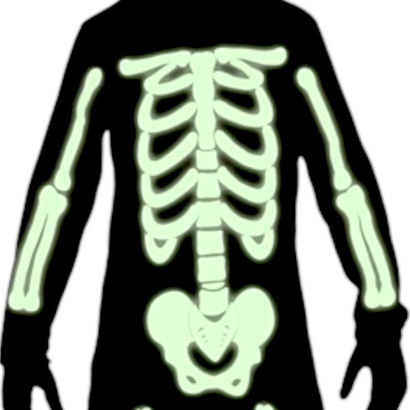 Kostium FLUO świecącego w ciemności szkieletu Strój kościotrup