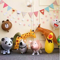 Balon spacerowy Świnka z wstążką i nóżkami