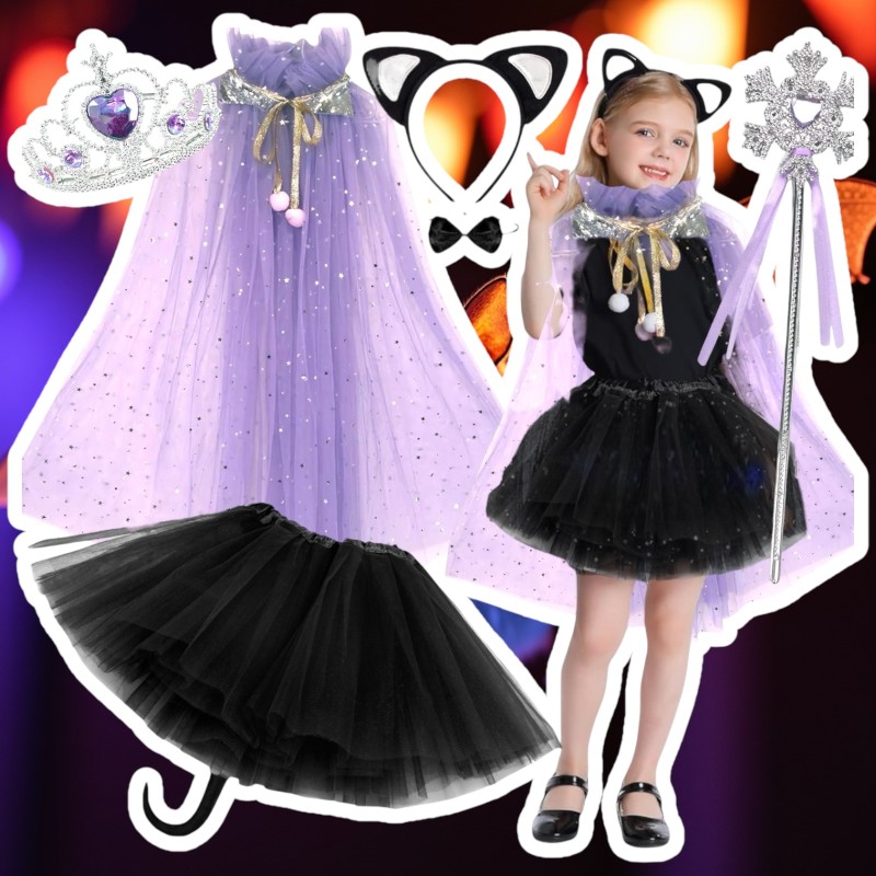 Strój Kotek Księżniczka z akcesoriami Kostium Halloween