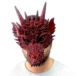 Maska 3D Smoka z Rogami Cosplay