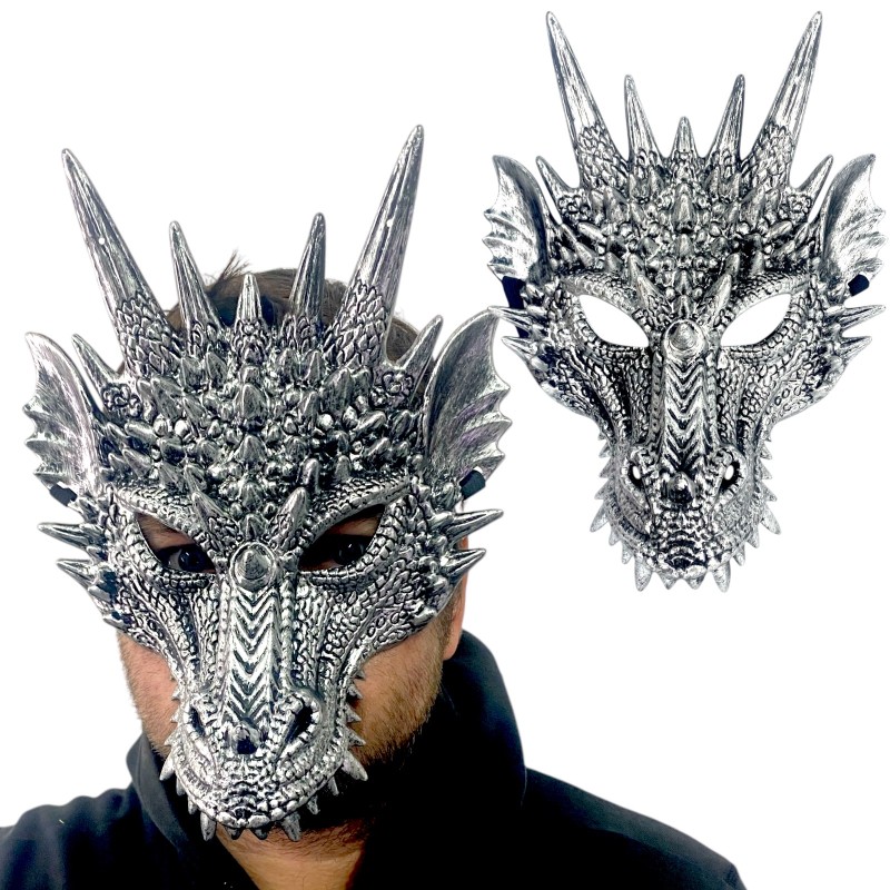 Maska 3D Smoka z Rogami Cosplay