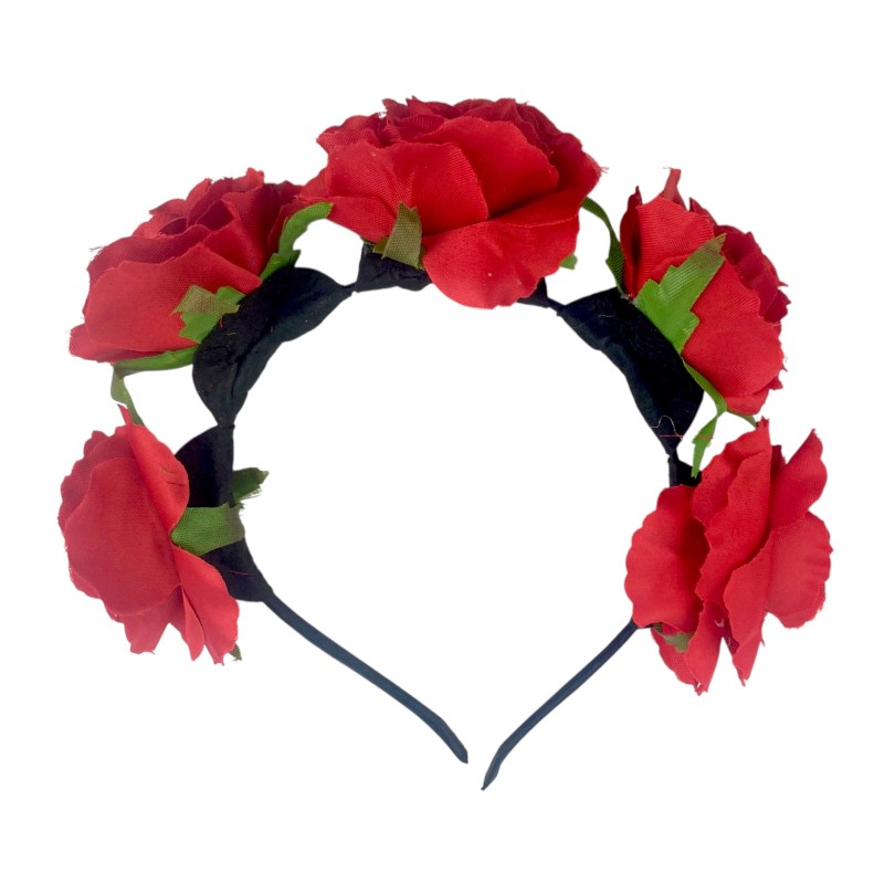 Opaska z Kwiatami Czerwone Róże Frida