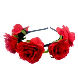 Opaska z Kwiatami Czerwone Róże Frida