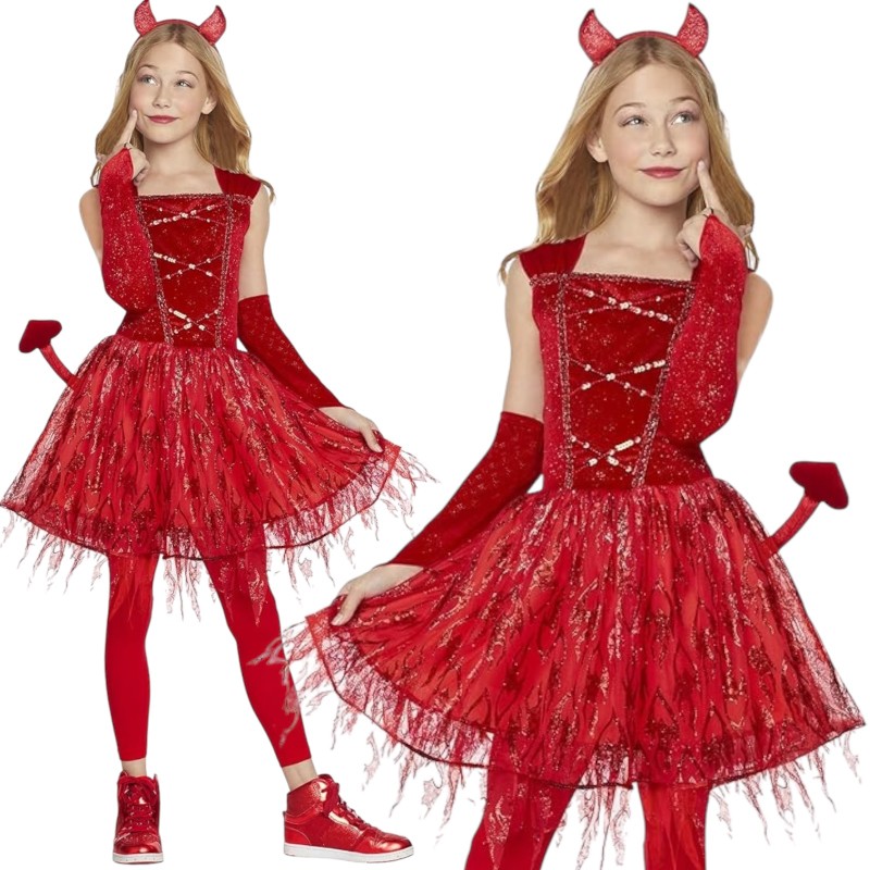 Kostium Diabełka Red Devil dla Dziewczynki