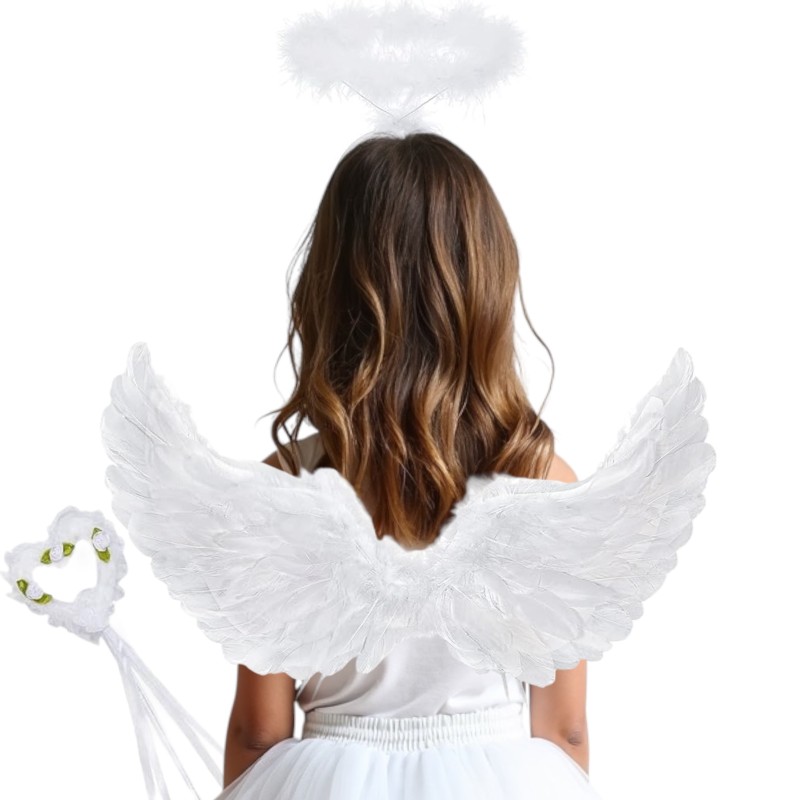 Zestaw Aniołka skrzydełka Aureolka Różdżka Aniołek Jasełka