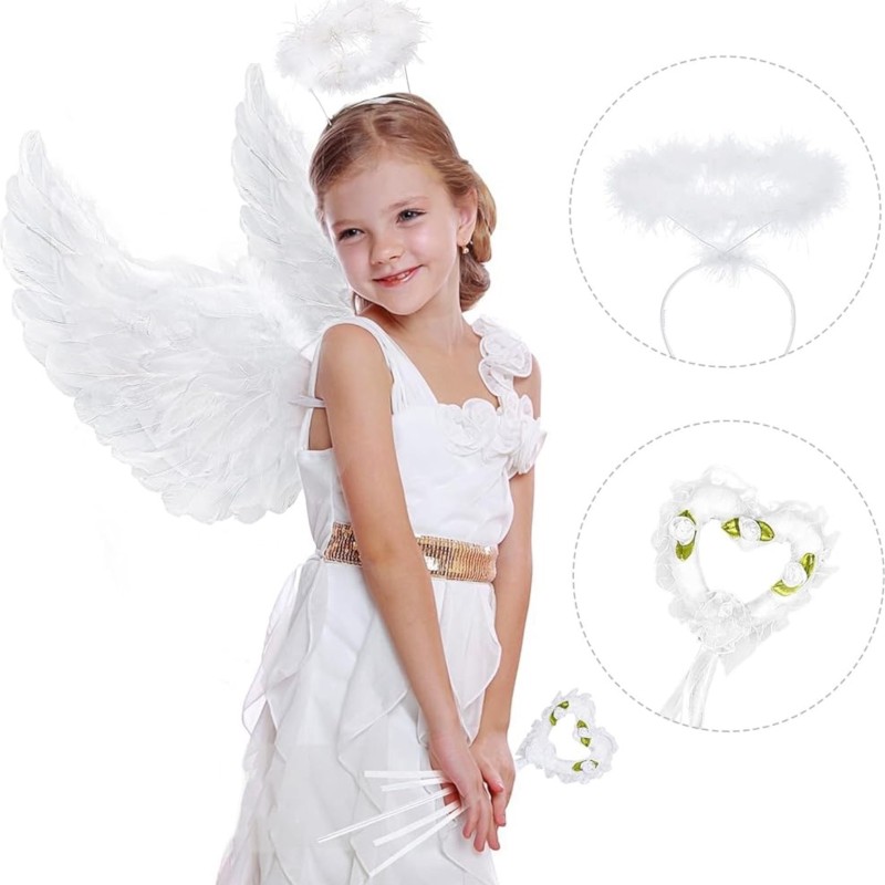 Zestaw Aniołka skrzydełka Aureolka Różdżka Aniołek Jasełka