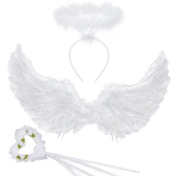 Zestaw Aniołka skrzydełka Aureolka Różdżka Aniołek Jasełka