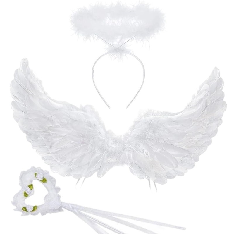 Zestaw Aniołka skrzydełka Aureolka Różdżka Aniołek Jasełka