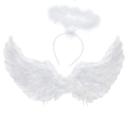 Zestaw Aniołka skrzydełka Aureolka Różdżka Aniołek Jasełka