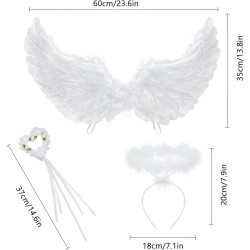 Zestaw Aniołka skrzydełka Aureolka Różdżka Aniołek Jasełka