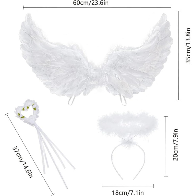 Zestaw Aniołka skrzydełka Aureolka Różdżka Aniołek Jasełka
