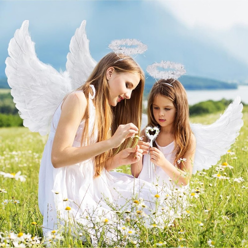 Zestaw Aniołka skrzydełka Aureolka Różdżka Aniołek Jasełka