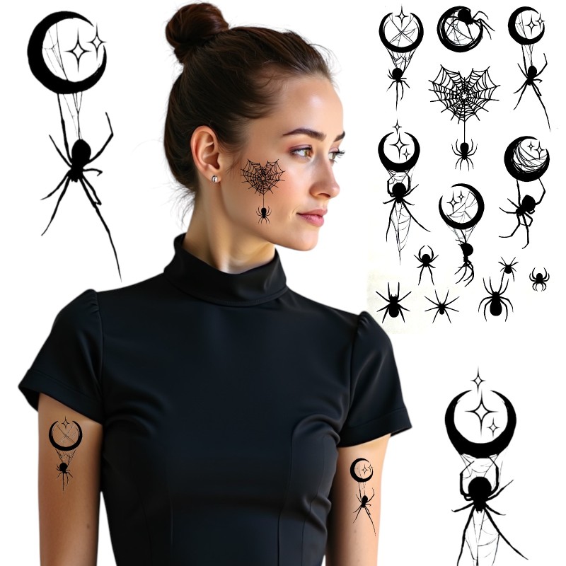 Tatuaże czarne pająki pająk do Charakteryzacji Halloween