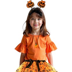 Zestaw Strój Halloween Spódniczka Dynia opaska Lampion