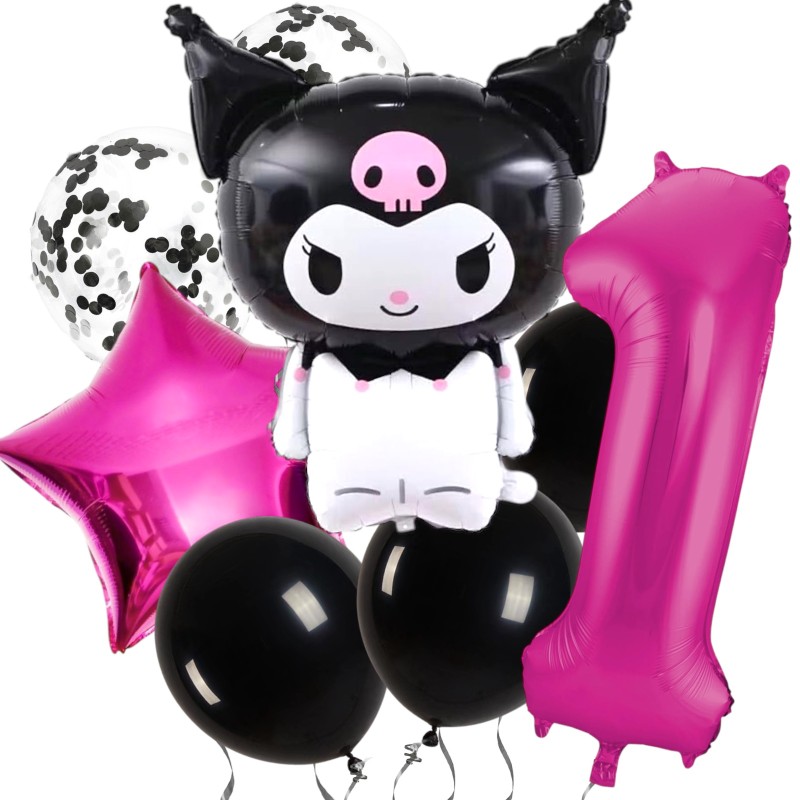 Zestaw Balonów Urodzinowych Kuromi Sanrio z cyfrą