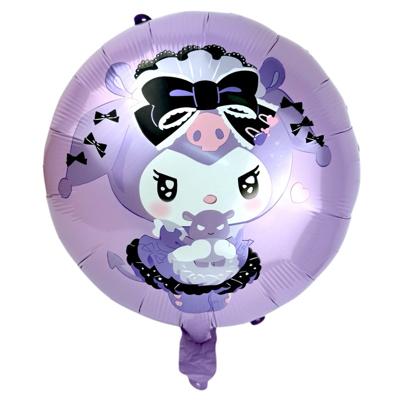 Balon Foliowy okrągły Fioletowy dwustronny Kuromi 45cm