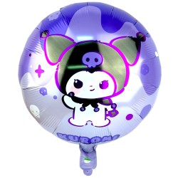 Balon Foliowy okrągły Fioletowy dwustronny Kuromi 45cm