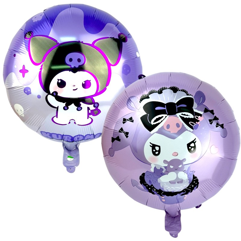 Balon Foliowy okrągły Fioletowy dwustronny Kuromi 45cm
