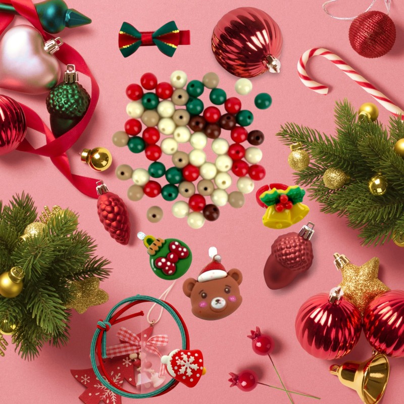 Świąteczny Zestaw Biżuterii DIY Zawieszki Bombki