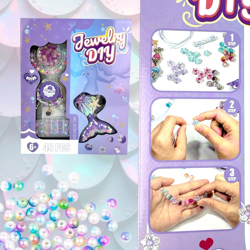 Biżuteria Syrenka - Magiczny Zestaw DIY 48 Elementów