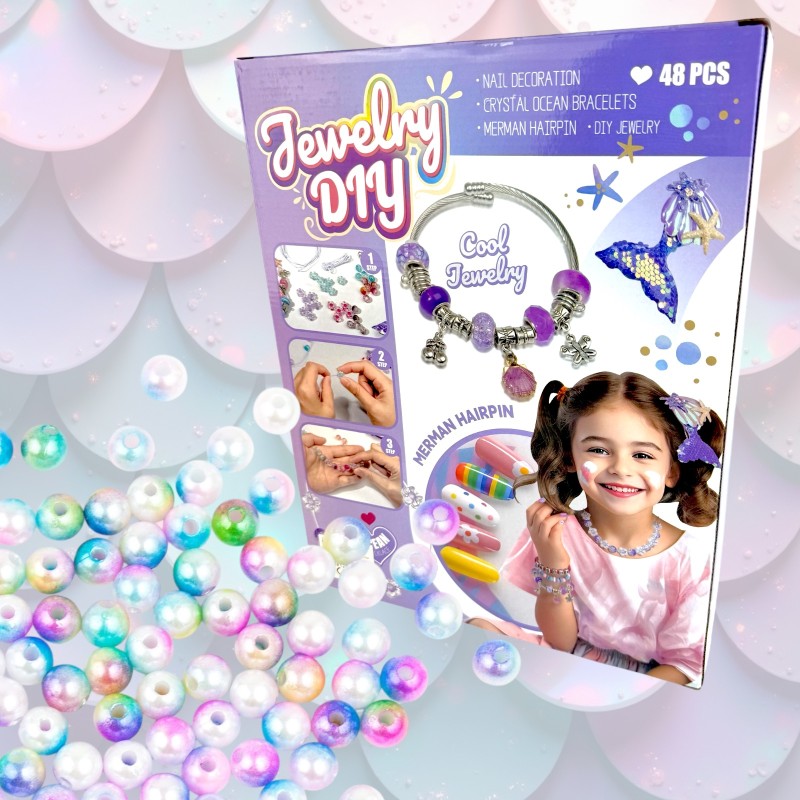 Biżuteria Syrenka - Magiczny Zestaw DIY 48 Elementów