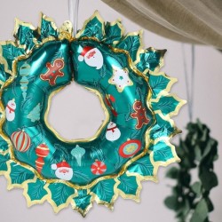 Świąteczny balon foliowy wieniec 80x67cm 
