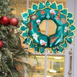 Świąteczny balon foliowy wieniec 80x67cm 