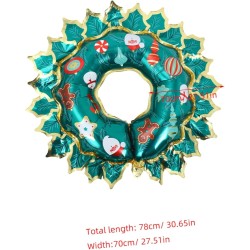 Świąteczny balon foliowy wieniec 80x67cm 