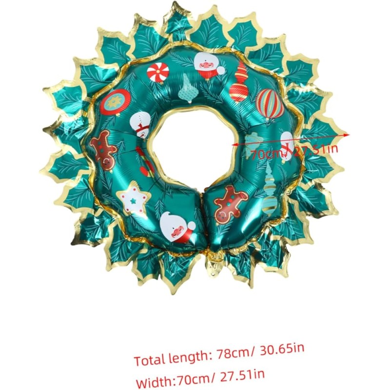 Świąteczny balon foliowy wieniec 80x67cm 