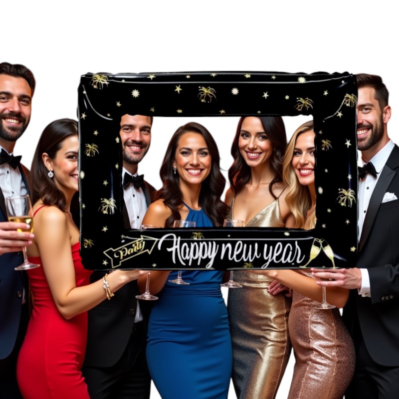 Balon ramka do zdjęć Happy New Year 101x86 cm