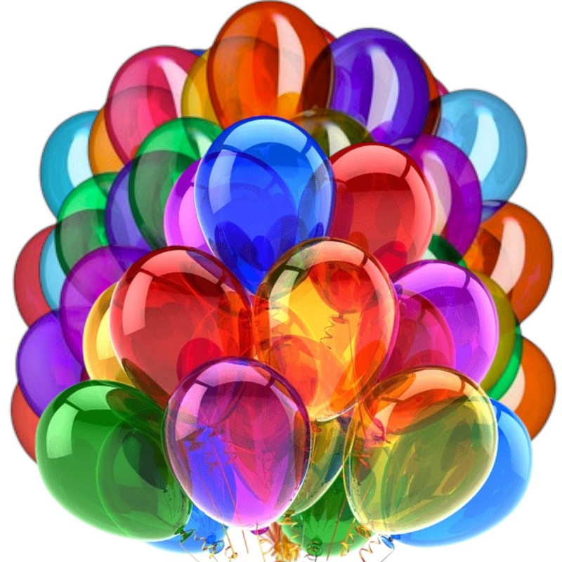 Balony lateksowe transparentne kolorowe 50 szt.