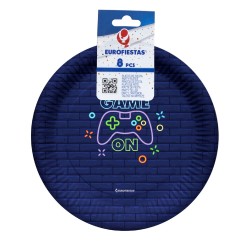 Talerzyki papierowe jednorazowe GameOn gaming 18cm 8szt
