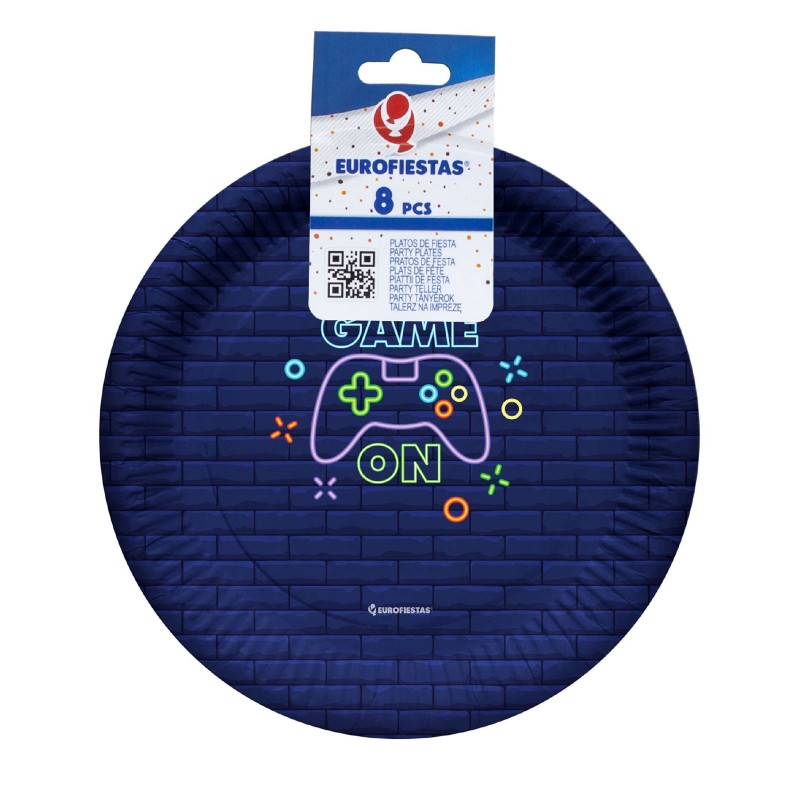 Talerzyki papierowe jednorazowe GameOn gaming 18cm 8szt