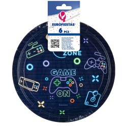 Talerzyki papierowe jednorazowe GameOn gaming 23cm 6 sztuk