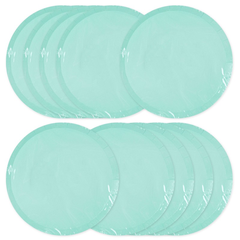 Talerzyki papierowe 18cm  Pastelowe miętowe Zielone 10szt