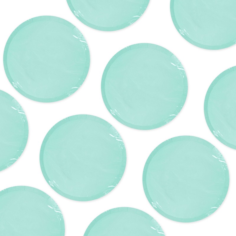 Talerzyki papierowe 18cm  Pastelowe miętowe Zielone 10szt