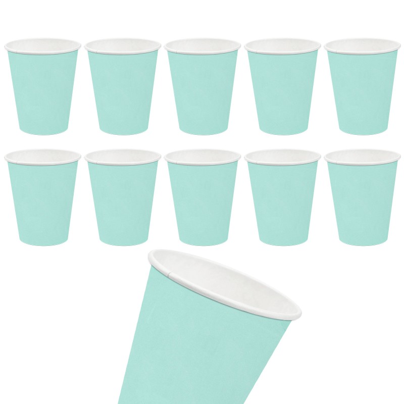 Kubeczki papierowe jednorazowe Pastelowe miętowe Zielone 10szt