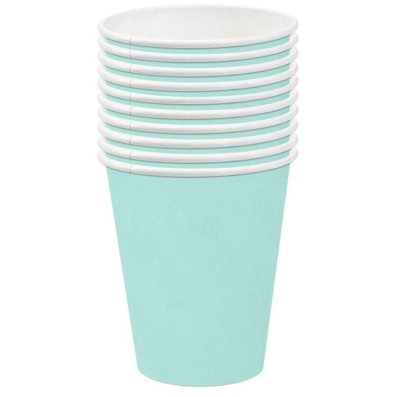 Kubeczki papierowe jednorazowe Pastelowe miętowe Zielone 10szt