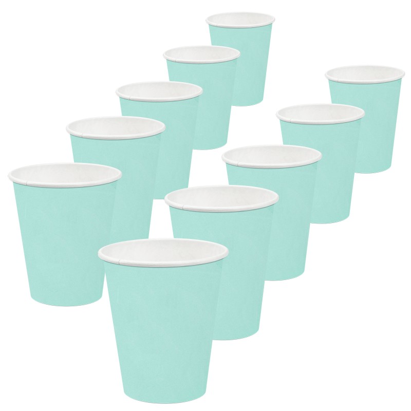 Kubeczki papierowe jednorazowe Pastelowe miętowe Zielone 10szt